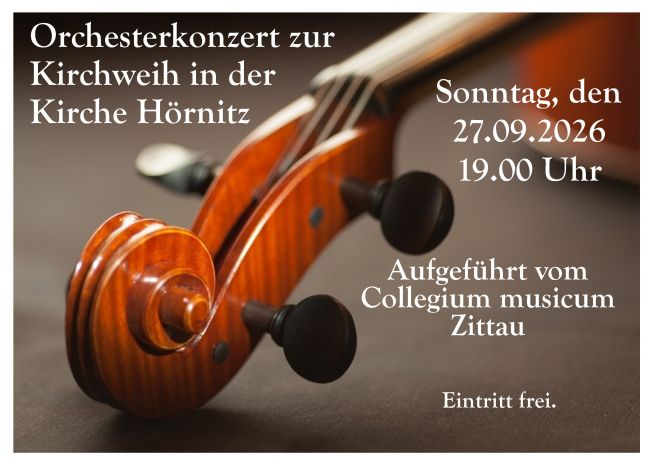 Collegium musicum Zittau 27.9.26 19 Uhr Kirche Hörnitz